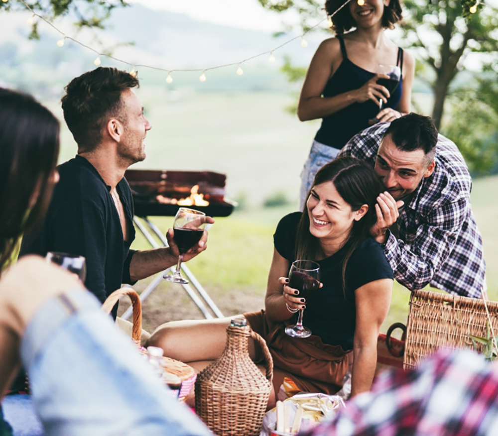 Grupo de personas divirtiéndose en un picnic
