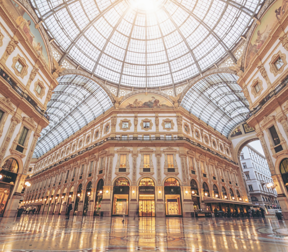 Inside Galleria Vittorio Emanuele II in Milan