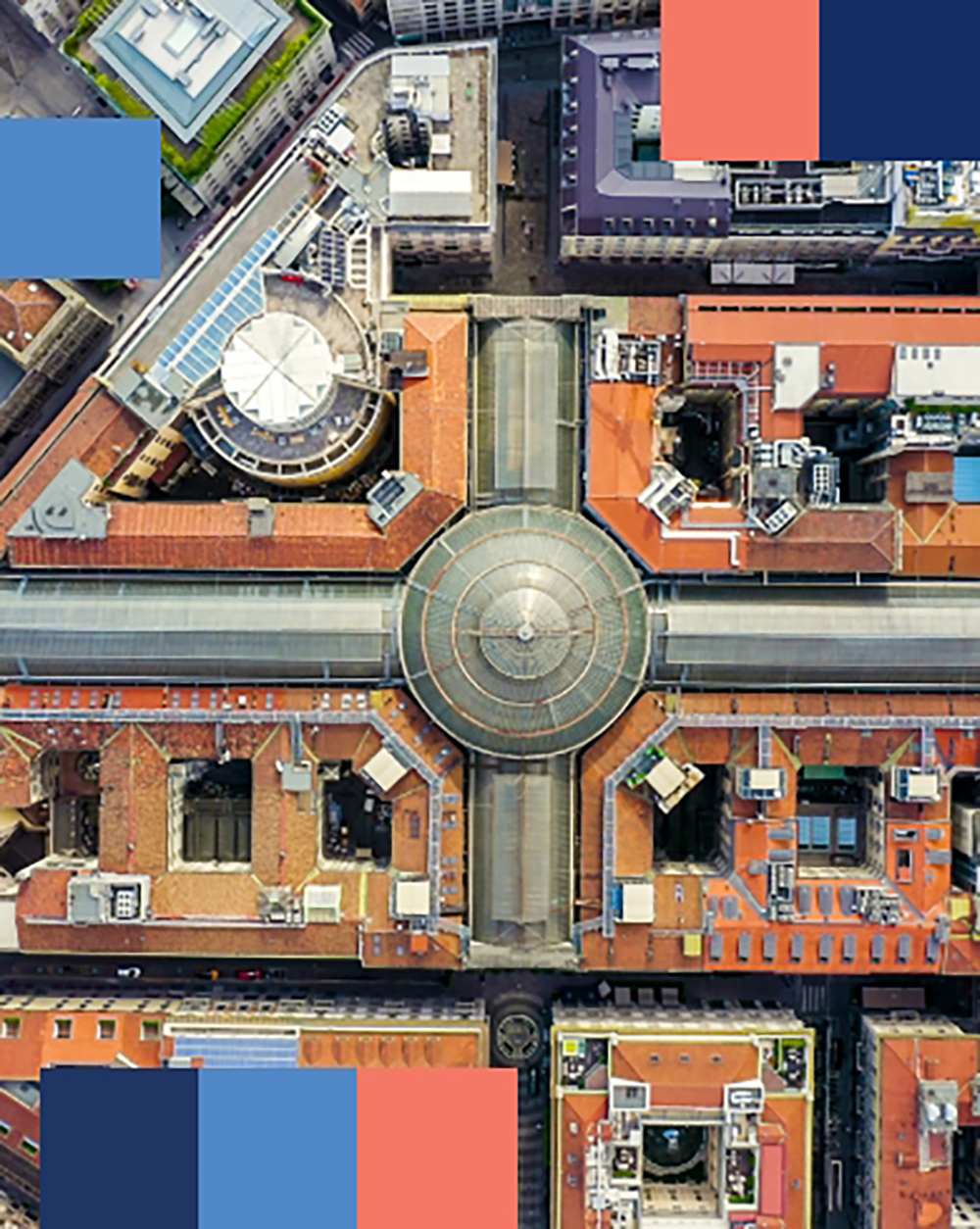 Galleria Vittorio Emanuele II en Milán desde arriba - mobile