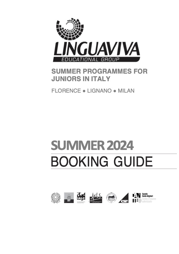 Capa do guia de reservas do Linguaviva Educational Group Summer 2024