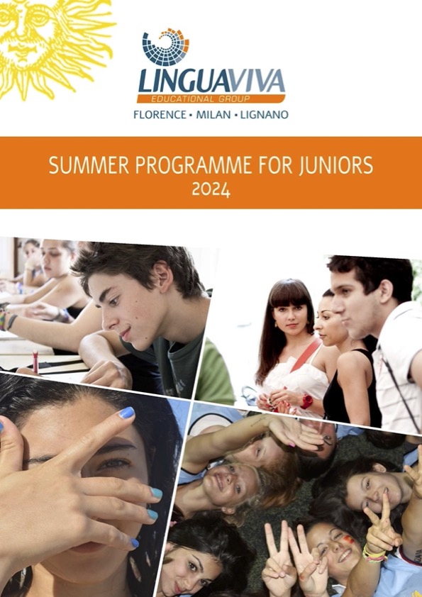 Programa de verão do Linguaviva Educational Group para juniores 2024 capa do folheto